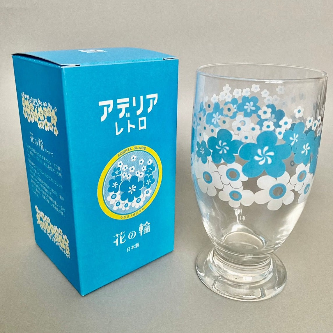 【アデリア/ADERIA】白と水色の組み合わせが爽やかなグラス アデリアレトロ 花の輪