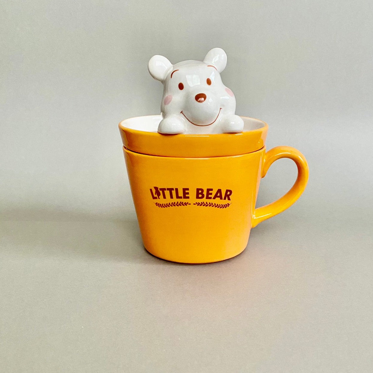 【winnie the pooh/くまのプーさん】フタ付きラテアートマグ