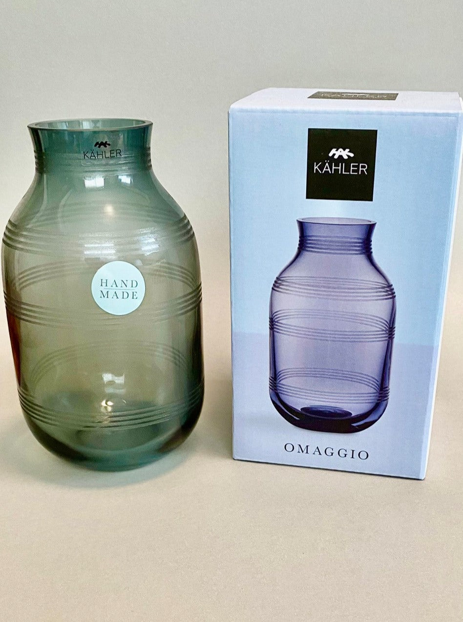 【KÄHLER】ケーラー OMAGGIO ベース ミニ 花瓶 スチームブルー