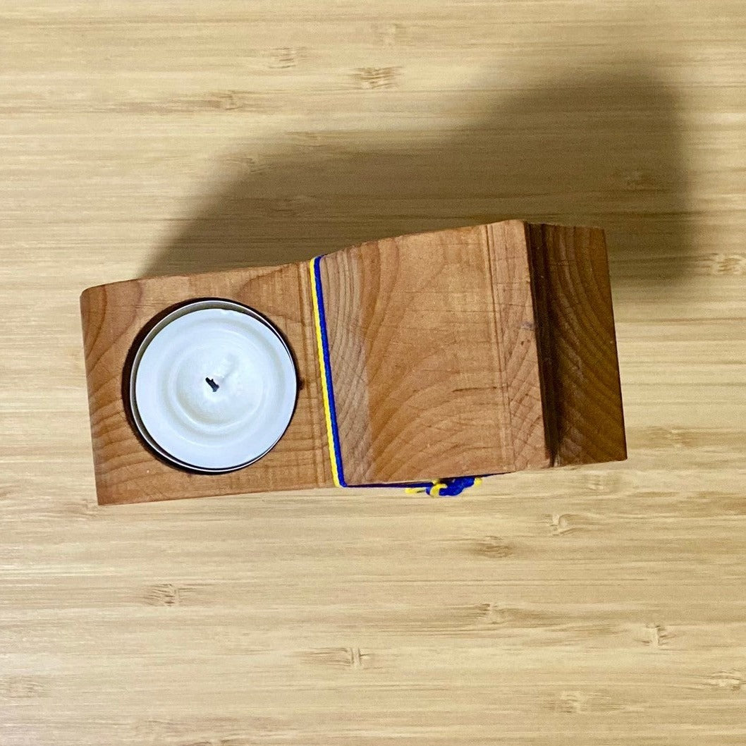 【落ち着いた空間が作れるキャンドルセット】木製キャンドルホルダーとCheerfulの香りキャンドル