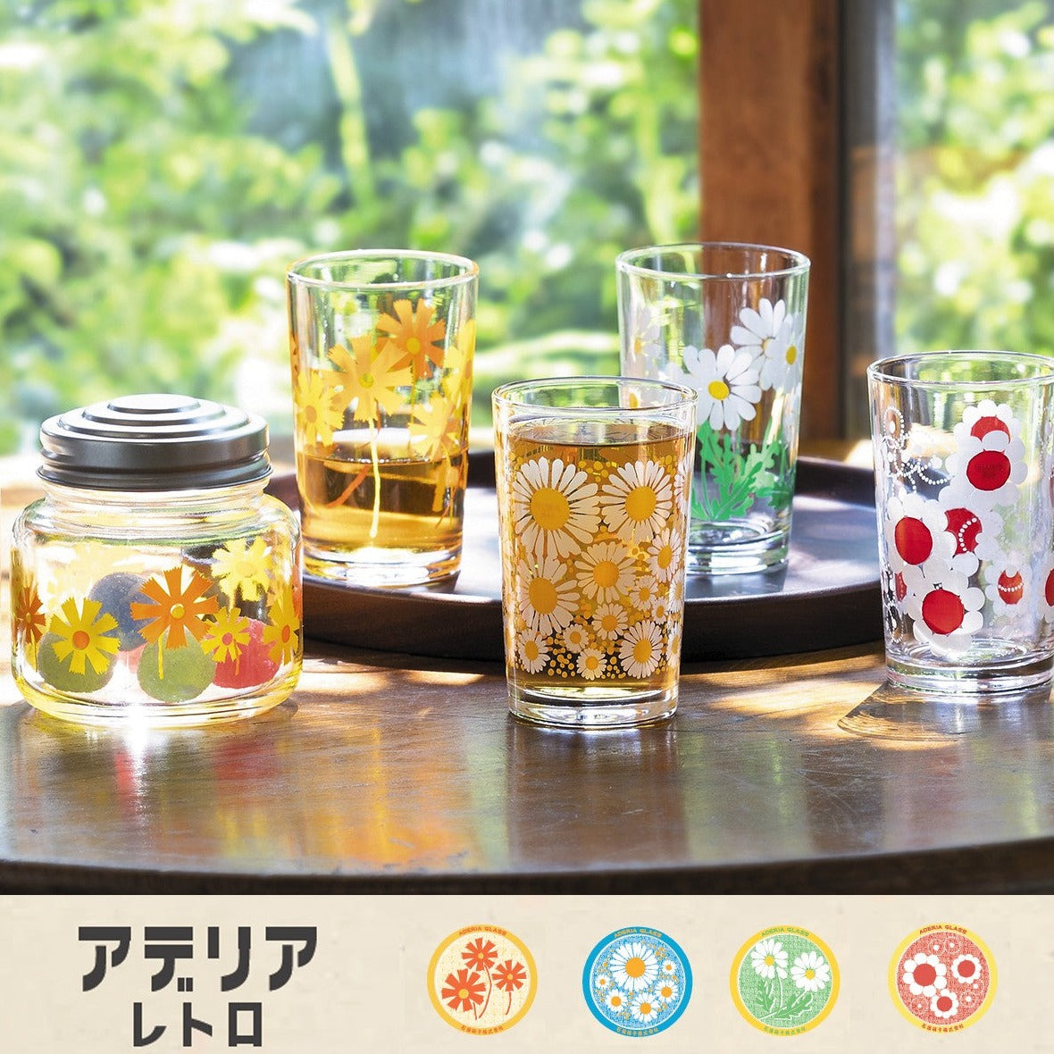 【アデリア/ADERIA】果物の柄が素朴で優しい風合いのグラス アデリアレトロ 梨
