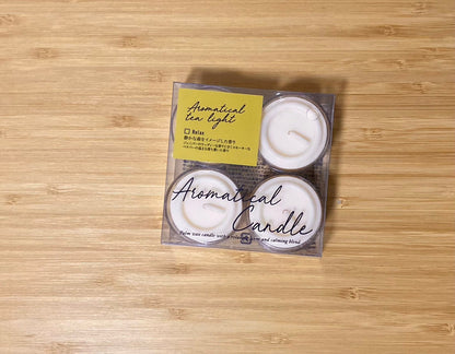 【エコ素材×癒しの香り】パームヤシ製アロマティーライトキャンドル4個セット - Relax 静かな森の香り