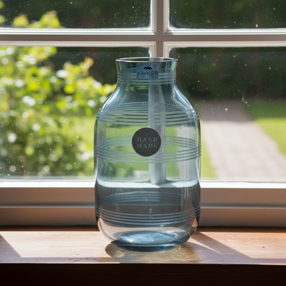 【KÄHLER】ケーラー　OMAGGIO　ベース　ミニ　花瓶　スチームブルー