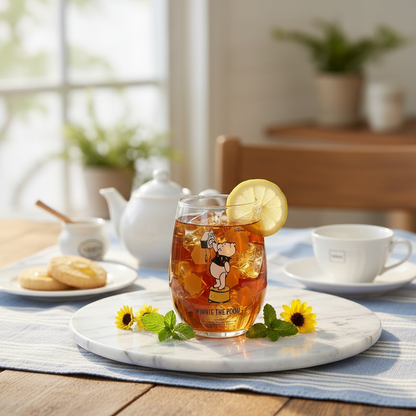 【winnie the pooh/くまのプーさん】コロッと丸いしずく型のグラス 　丸グラス